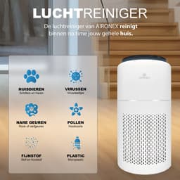Aironex Luchtreiniger met Hepa Filter – Tegen Allergie & Hooikoorts - HEPA 13 + Ionisator – CADR 365 m³/u – 55 m² – Stil – Luchtkwaliteitsindicator - Air Purifier -Luchtreinigers — thumbnail 14