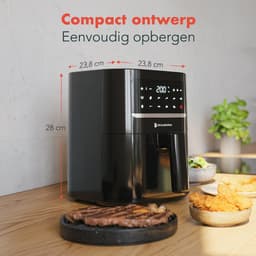 KitchenBrothers Mini Airfryer - 3,3 Liter - 1400W - PFAS-Vrij - 50ºC tot 200ºC - Kleine Heteluchtfriteuse voor 1, 2 en 3 Personen - 10 Kookprogramma's - Zwart — thumbnail 8