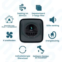 Filair® Luchtreiniger met HEPA H13 Luchtfilter - Getest volgens strenge EN1822 norm - Air Purifier tegen Allergie, Hooikoorts, Stof, Rook & Huisstofmijt - Stil <30dB met Timer - Luchtzuiveraar Slaapkamer & Woonkamer - Zwart — thumbnail 4