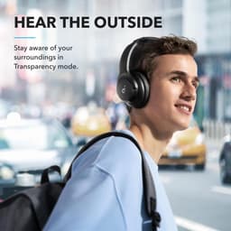 soundcore van Anker Q20i-hoofdtelefoon met hybride actieve ruisonderdrukking, bluetoothoordoppen, speelduur van 40 u, Hi-Res Audio, veel bas, appinstellingen, transparantiemodus, ideaal voor op reis — thumbnail 6