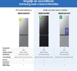 Samsung RB34C603CS9/EF - Koelvriescombinatie - Met Wi-Fi — thumbnail 3