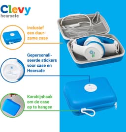 Clevy Hearsafe (Max 85 dB) - Koptelefoon voor kinderen met case - Blauw - Ontworpen voor de schoolklas - Kids Headphone - Headset — thumbnail 3