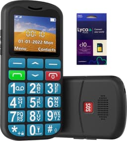 Yarvu ® - Easy - 4G Senioren Mobiele Telefoon + Simkaart Geleverd - Grote Toetsen & Cijfers - Big Button Mobiel - GSM Ouderen - GSM - SOS Noodknop - Snelkiestoetsen - Blauw — thumbnail 1