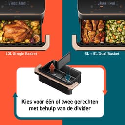 Cosori Dual Blaze Twinfry – Dubbele Airfryer XXL – 10L – Dual Zone of MegaZone – 6 Programma’s — thumbnail 17