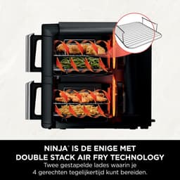 Ninja Double Stack Airfryer XXL - 7.6 Liter - Dubbele Gestapelde Lades - 6 Programma's - Inclusief 2 Kookrekjes - SL300EU — thumbnail 8