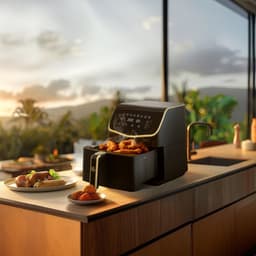 AG Airfryer XXL Premium- Luchtfriteuse - Anti-aanbak - Tot 8 personen- Uitneembare Bak - Vaatwasserbestendig - Met Receptenboek - Extreem Stil- Snelkooktechnologie - Digitaal Display - Tot 200°C - 8 Voorgeprogrammeerde standen. 5.5L Zwart — thumbnail 14