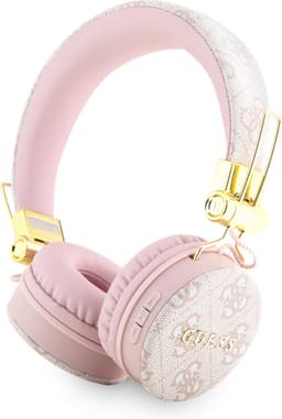 GUESS Draadloze Bluetooth Koptelefoon - On-Ear Hoofdtelefoon met Microfoon - Luxe Roze Design met Goudaccenten – Krachtig Geluid en Comfortabele Pasvorm – Geschikt voor iPhone, Samsung, Xiaomi, Oppo, Google Pixel — thumbnail 1