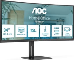 AOC V5 CU34V5C - QHD Curved Ultrawide Monitor - USB-C - 65w - 100hz - 34 inch — thumbnail 6