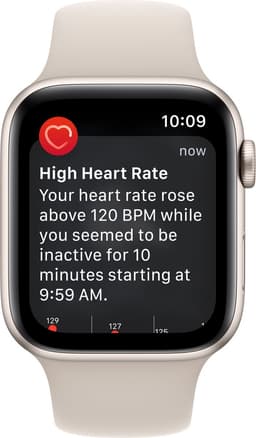 Apple Watch SE 2022 - Smartwatch heren en dames - 44 mm - Sterrenlicht Aluminium — thumbnail 4
