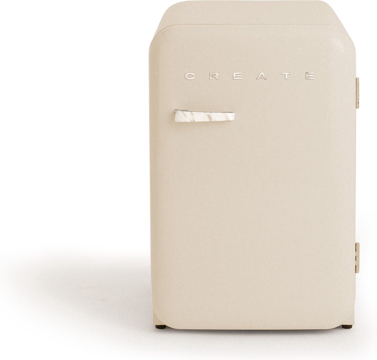 CREATE - Koelkast in retrostijl - Gebroken wit - Handvat Marmer - FRIDGE RETRO 107L — afbeelding 1