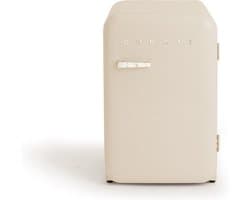 CREATE - Koelkast in retrostijl - Gebroken wit - Handvat Marmer - FRIDGE RETRO 107L