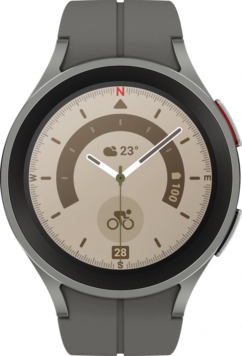 Samsung Galaxy Watch5 Pro - LTE/4G Smartwatch heren en dames - 45 mm - Titanium — afbeelding 1