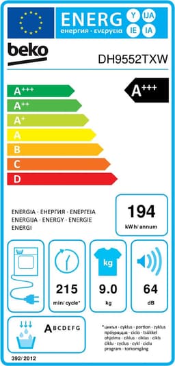 Beko DH9552TXW - AquaWave- RecycledTub™ - Warmtepompdroger - NL/FR — thumbnail 2