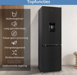 CHiQ CBM250NEBD - Koel-Vriescombinatie - 250L - No Frost - Waterdispenser - Inverter Compressor - Supervriezen - 39dB - 12 jaar garantie op compressor - Energieklasse D — thumbnail 8