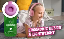 PowerLocus PLED Draadloze Koptelefoon Over-Ear voor Kinderen - LED lampjes - met Microfoon - Micro SD poort - Roze — thumbnail 11
