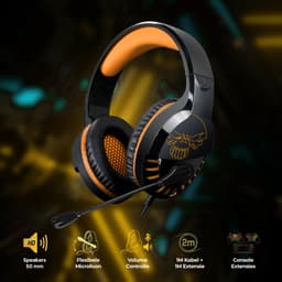 Spirit of Gamer Headset – Kinder Koptelefoon - Koptelefoon - Microfoon – Geschikt Voor Headset Nintendo Switch/PS5/PS4/Xbox Series X/S/Xbox One/Pc – Ruisonderdrukkende Microfoon – Verstelbare hoofdband – Helder geluid – Zwart/Oranje — thumbnail 14