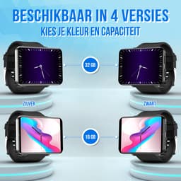 Soundlogic XL Smartwatch Android voor Dames & Heren - Smartwatches - IOS & Android - 16GB, Zilver — thumbnail 7