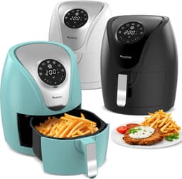 TurboTronic AF9D Digitale Airfryer - Heteluchtfriteuse - 3,5 Liter - Zwart/Zilver — thumbnail 6