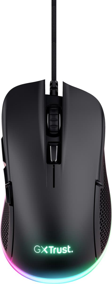 Trust GXT 922 Ybar Gaming Muis - 7200 DPI - RGB Verlichting - USB Bedrade Gaming Muis - Zwart — afbeelding 1