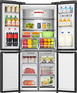 Hisense RQ5P470SAFE - Cross-door koel-vriescombinatie - My Fresh Choice - Metal-Tech Cooling - Dual-Tech Cooling - Inhoud 483 Liter - Zwart — thumbnail 3