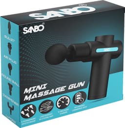 Sanbo Massage Gun Mini Professioneel - incl. 5 Opzetstukken En 6 Intensiteitsstanden - Mini - Sport en Relax Massage Apparaat - Professioneel - Hyrox - Crossfit - Zwart — thumbnail 8