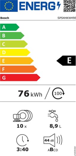 Bosch SPS4HKW49E - Serie 4 - Vaatwasser - Extra Droog: optie voor extra grondige droogresultaten - Wit — thumbnail 2