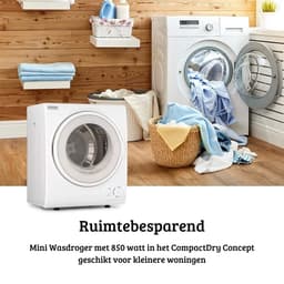Luxe Mini Droger – Wasdroger – Warmtepompdroger – Condensdroger – Energiebesparend Design – Hoogwaardig Materiaal – 1900W – Wit — thumbnail 3