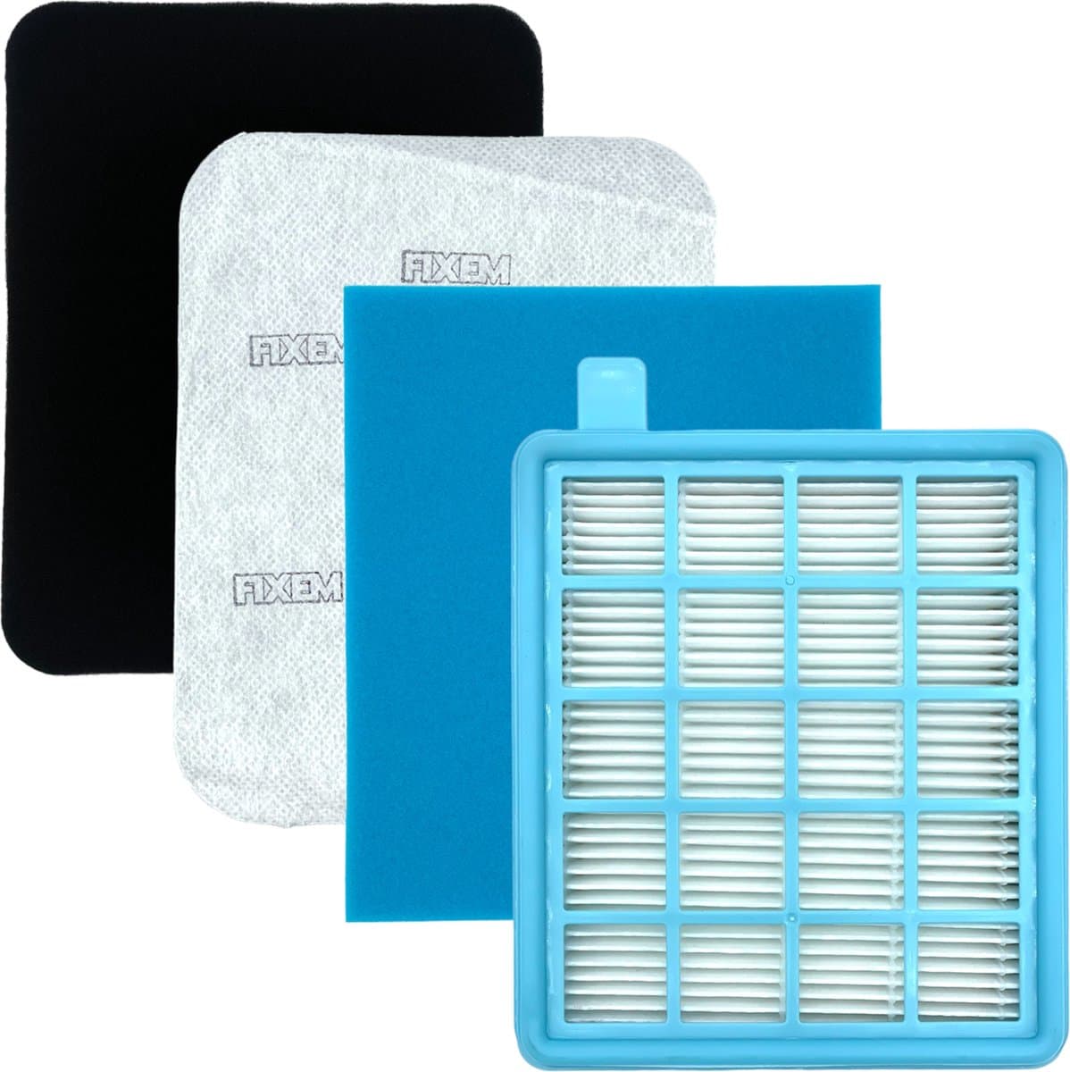Fixem® 4-in-1 filterset geschikt voor Philips FC8058/01 - voor PowerPro Active en PowerPro Compact series - HEPA filter - stofzuiger hepafilter - stofzuigerfilter 432200493803 — afbeelding 1