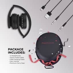 PowerLocus P1 Bluetooth Koptelefoon – Draadloos – Over Ear – Met Microfoon – Inklapbaar - incl. Hoes – Zwart — thumbnail 6