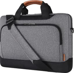 17-17,3 inch laptopbeschermhoes, zakelijke aktetas, laptop, schoudertas, compatibel met 17" laptops/17,3" HP Pavilion 17/MSI GS73VR Stealth Pro/Dell Inspiron 17/Acer/ASUS, grijs — thumbnail 1