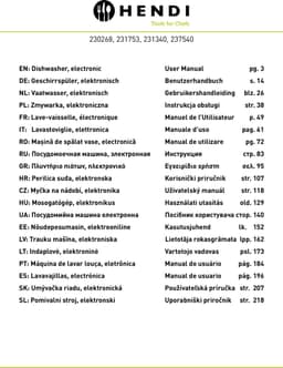 HENDI Elektronische vaatwasser – 3 wasprogramma's – roestvrij staal – 50x50 cm – 400V/6600W — thumbnail 2