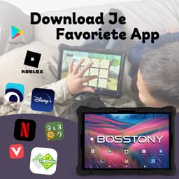 Bosstony Snelle Kids Tablet 10 inch - Ouderlijk Toezicht - 6000mAh Batterij - Android 13 - Incl Beschermpakket - Kindertablet vanaf 3 jaar - Tablet Kinderen — thumbnail 6