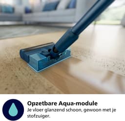 Philips Steelstofzuiger met Dweilfunctie XC5041/01 Aqua - Draadloos en Zonder Zak - Zuigmond met LED Verlichting - Kruimeldief - Batterijduur tot 60 min - Lichtgewicht - Blauw — thumbnail 9