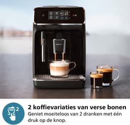 Philips 2200 Series - Espressomachine - 2 Soorten Koffie & Heet water - Melkopschuimer voor Cappuccino - Keramische molen - Volautomatisch - Zwart - Koffiemachine met bonen - EP2220/10 — thumbnail 3