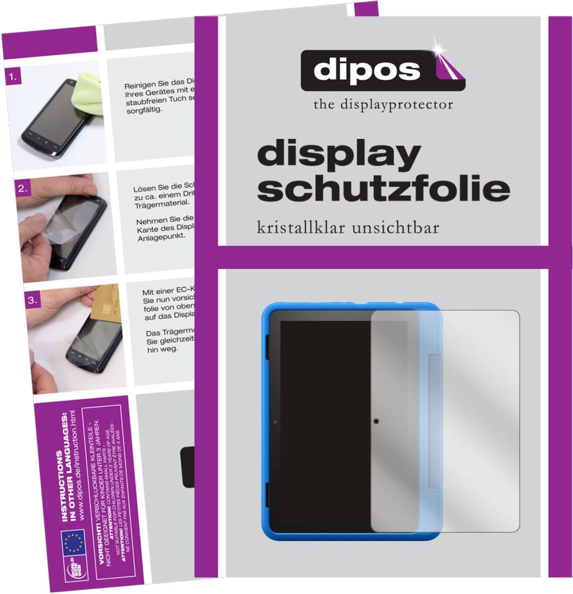 dipos – 2x Beschermfolie geschikt voor Amazon Fire HD 8 Kids Pro-Tablet | Krasbestendige & heldere Screenprotector Ultra-Thin — afbeelding 1