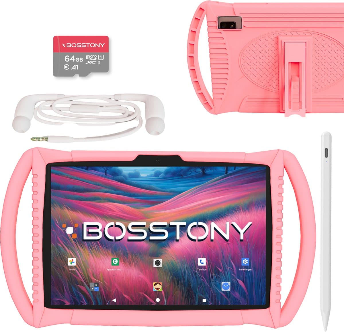 Bosstony Snelle Kids Tablet 10 inch - Ouderlijk Toezicht - 6000mAh Batterij - 192 GB - Incl Beschermpakket - Kindertablet vanaf 3 jaar - Tablet Kinderen — afbeelding 1