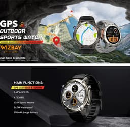 WizBay Premium Select® Smartwatch 1.43 AMOLED - Bellen - GPS - Altitude Luchtdruk Meter - Kompas -AI Voice Assist - Hart Monitor - O2 - Multi Sport Modi - Slaap - Message - Smartwatches - Zwarte Case - Zwarte TPU Band — thumbnail 15