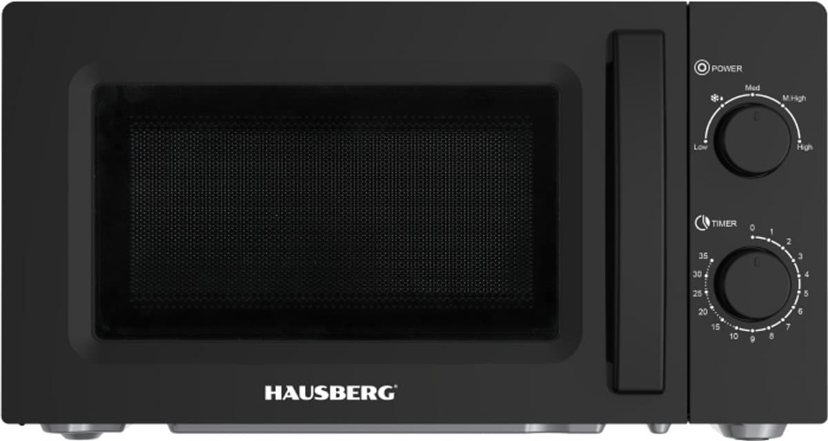 Hausberg HB-8008NG Magnetron 700 W Zwart | 20 L Solo-Microwave Met 5 Vermogensstanden & Ontdooifunctie — afbeelding 1