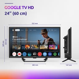 STRONG - TV 24” (60 cm) HD SRT24HG4723C Smart Google TV - 12V Ideaal Caravan, camping, boot - Geïntegreerde drievoudige tuner - 2 HDMI-poorten (1 ARC) + 1 USB-poort + Mini-AV + Antenne/Sat-aansluiting - Zwart — thumbnail 9