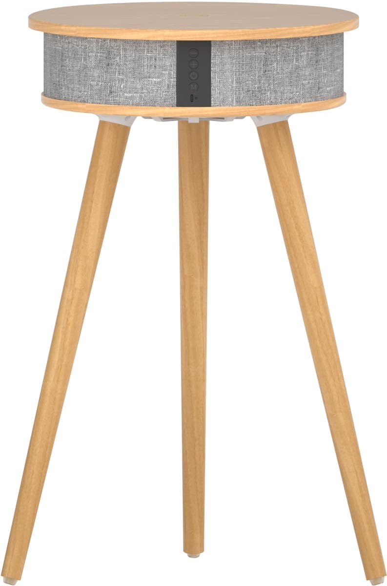 Doppler Barista SoundTable – 3-in-1 Bluetooth Speaker Tafeltje met Wireless Charging & Houten Design – Lichtbruin — afbeelding 1