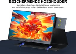 UPERFECT T03 15.6" FHD Portable Monitor 1080P IPS 60Hz Draagbaar monitor with Dual USB-C/HDMI & Speakers, for Laptop/Switch/MacBook (VESA Mount + Leather Case) — thumbnail 7