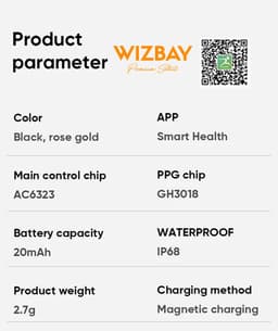 WizBay Premium Select® Aluminium Bi-Color Carbon Fiber Goud Smart Ring – Dames Heren – Oplaad Case - Hypoallergeen - Hartslag & Slaap Monitor - IP68 Waterdicht - O2 Meting - Gesture Functie - Multiple Sport Modi - Bi-Color Goud Zwart #08 — thumbnail 2