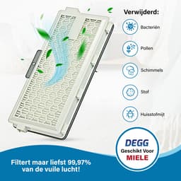 DEGG - 2X HEPA filter - Geschikt voor Miele Airclean 50 / SF-HA 50 - hoogwaardige Stofzuigeraccessoires - Vervangt Orginele Miele Filter - 2 STUKS(S) — thumbnail 5