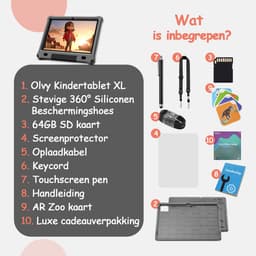 Olvy Kindertablet PRO - 6000 mAh - Vanaf 3 Jaar - 128GB - 4GB+4GB RAM - Ouder Control App - 10 Inch - Tablet - Tablet Kinderen & Volwassenen - Stevige Beschermhoes - 100% Kidsproof — thumbnail 9