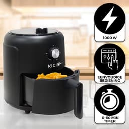 Kicinn Airfryer - Airfryer XL - Hetelucht friteuse - 3 Liter - 1000 Watt - Zwart — thumbnail 5
