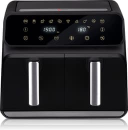alpina Dubbele Airfryer XXL - Heteluchtfriteuse 2x4L - Air Fryer met Digitaal Touchscreen - Heteluchtoven voor 6 Personen en Meer - 8 Kookprogramma's - Sync-Modus - Timer Functie — thumbnail 1