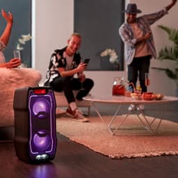 Party speaker met microfoon - Karaoke set - bluetooth - 13 speeltijd - super bass - LED lichteffecten — thumbnail 2