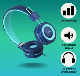 Kinderkoptelefoon met Draad – Koptelefoon Kind – HUFTERPROOF Hoofdtelefoon met Kabel en Microfoon voor School en Tablet – Geluidsdempend – Volumebegrenzer — thumbnail 6
