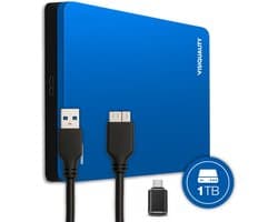 VisiQuality High-Speed Externe Harde Schijf 1 TB - Draagbare Harde Schijf USB 3.0 - Voor Windows & Mac - Xbox & PS4 games - Compact - Met handleiding - Blauw