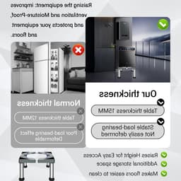 Verstelbare wasmachine standaard voor hoge belasting tot 300 kg - Geschikt voor wasmachines en drogers, hoogte 40-60 cm — thumbnail 4